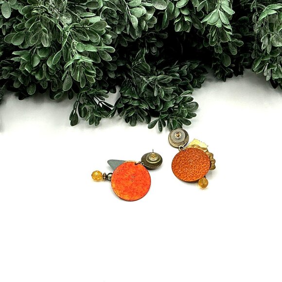 Bohemian Drop Earrings With Mixed Metal & Stone Accents - Picture 4 of 6